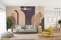 Mid Century Arches wallpaper for stylish living room decor

