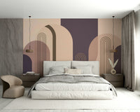 Striking arch patterns in warm tones for wall murals

