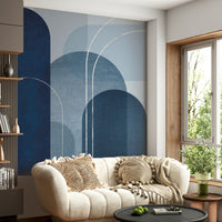 Mid Century Blue Linen 2 wall mural for classic decor

