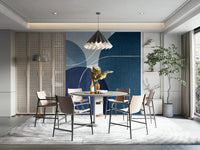 Elegant blue linen texture mural for serene spaces

