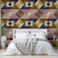 Decorative mural in earthy brown tones

