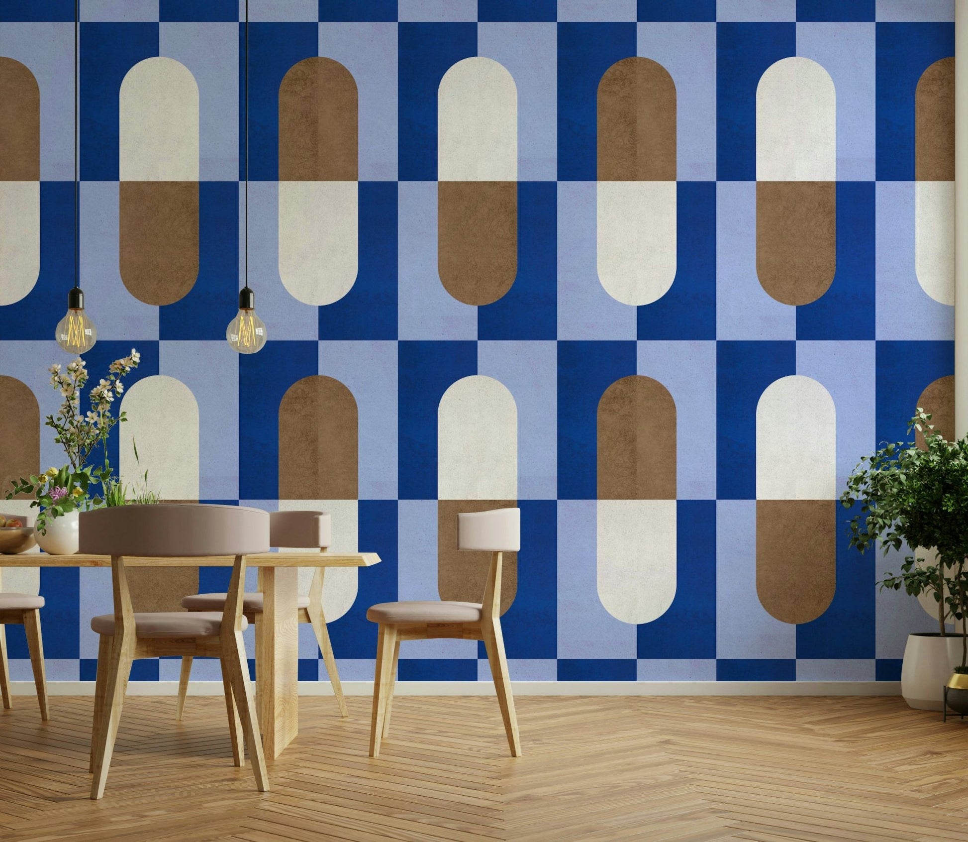 Earth tone geometric wallpaper


