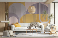 Vintage-inspired mid-century modern mural for contemporary spaces.

