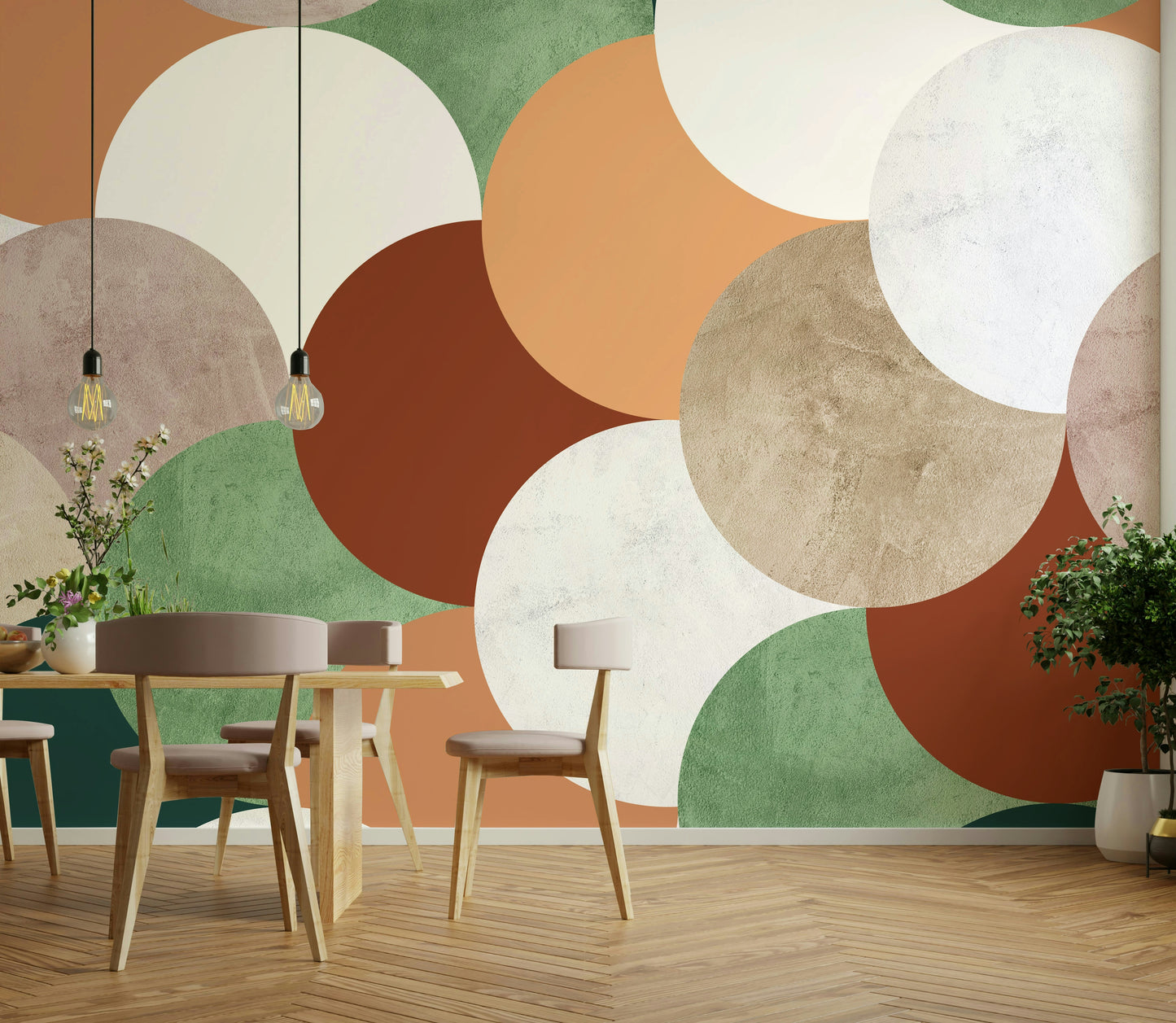 Clean line mid century mural

