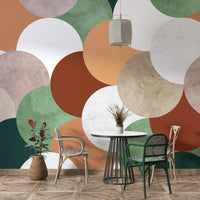 Geometric retro mural wallpaper

