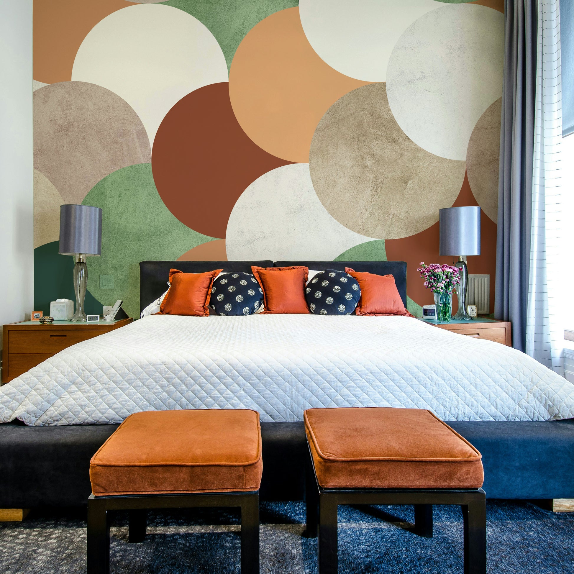 Retro shapes wallpaper for walls

