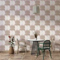 Geometric mid-century design in bold warm tones

