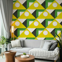 Mustard yellow wallpaper for cheerful interiors


