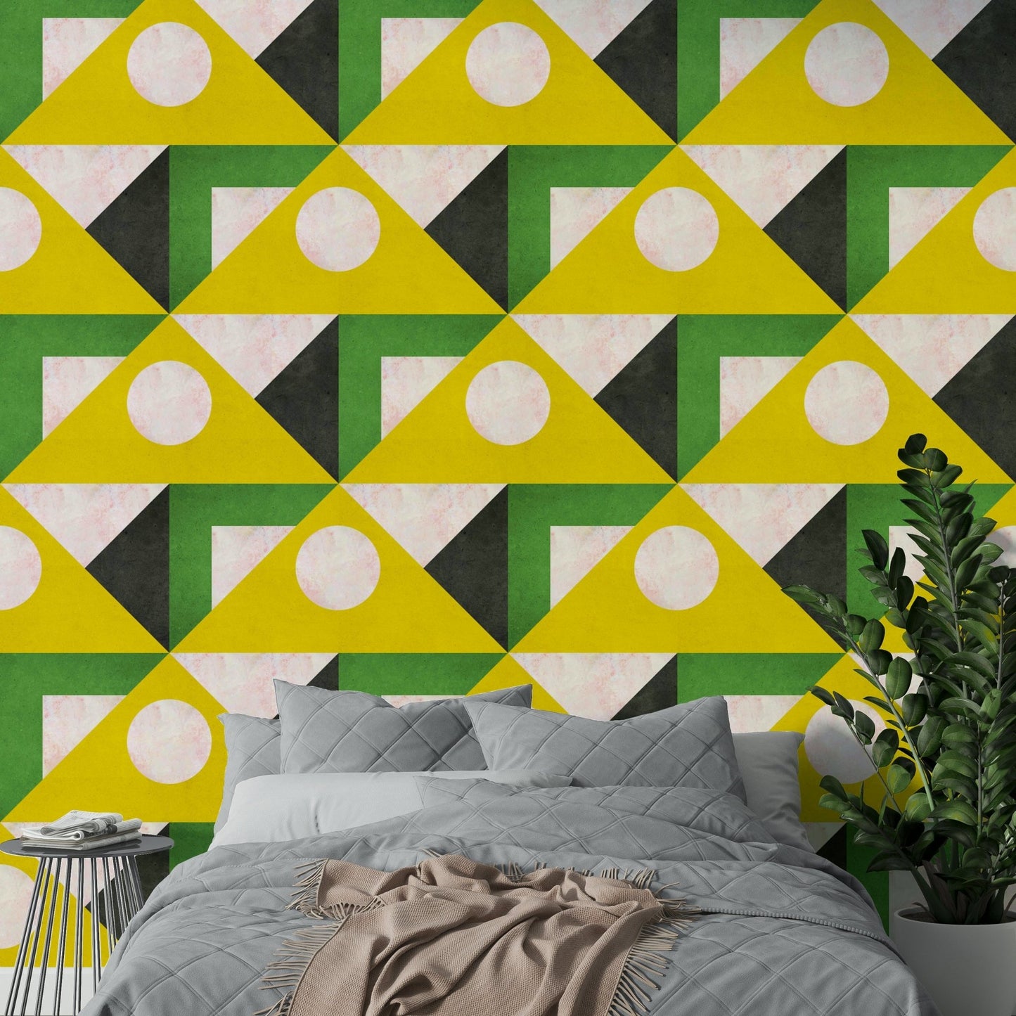 Wallpaper for walls with warm retro color palette

