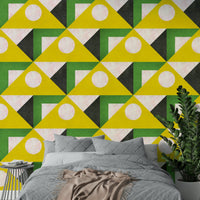 Wallpaper for walls with warm retro color palette

