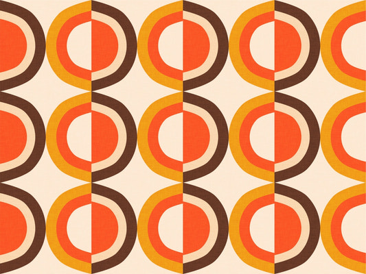 Mid Mod Classic Dots Beige Wallpaper with cream hand-drawn circles