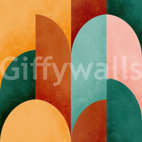 Mid Mod Geometry Sunburn Wallpaper⁠