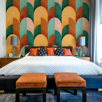 Mid Mod Geometry Sunburn Wallpaper⁠