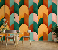 Mid Mod Geometry Sunburn Wallpaper⁠