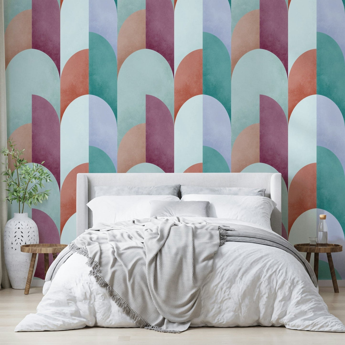 Mid Mod Geometry Sundown Wallpaper⁠