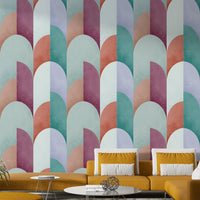 Mid Mod Geometry Sundown Wallpaper⁠