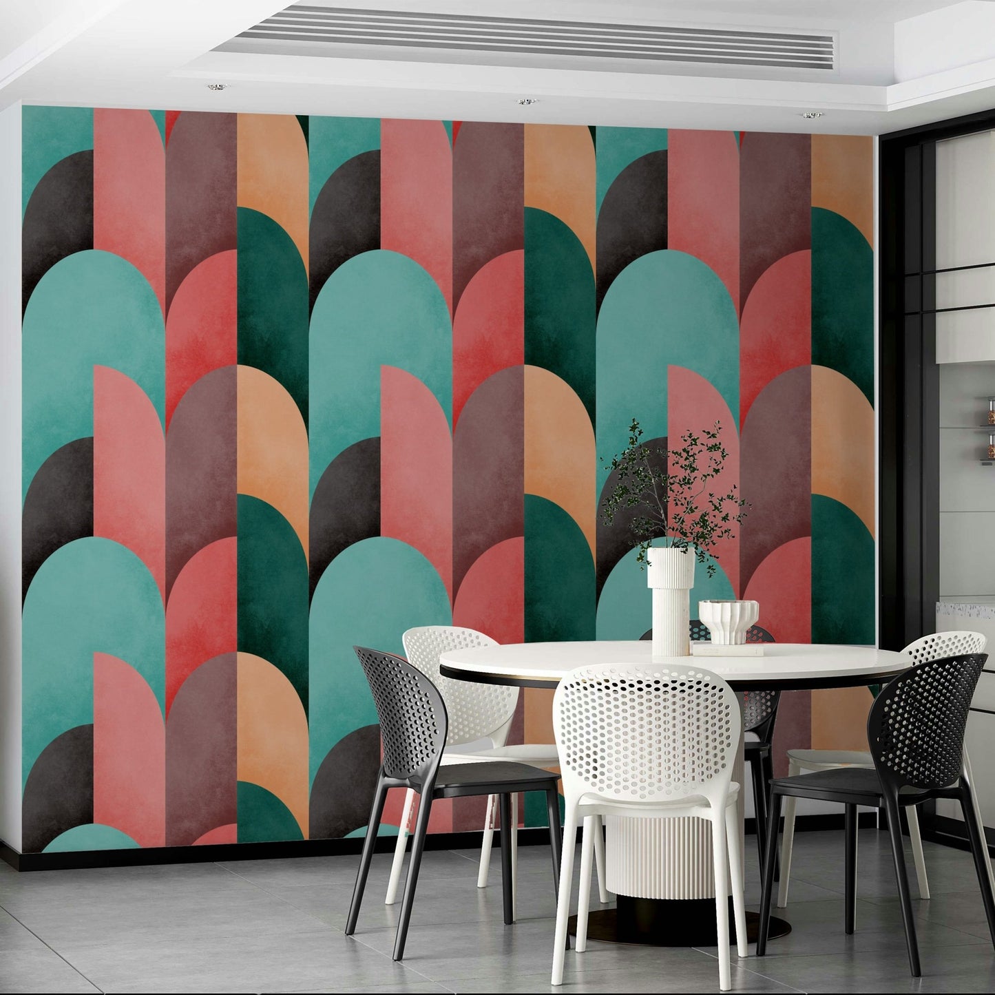 Mid Mod Geometry Sunrise Wallpaper⁠