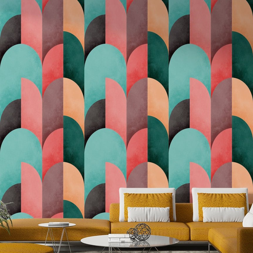 Mid Mod Geometry Sunrise Wallpaper⁠