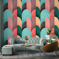 Mid Mod Geometry Sunrise Wallpaper⁠