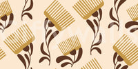 Mid Mod Wildflower Comb - Beige Chocolate Wallpaper⁠