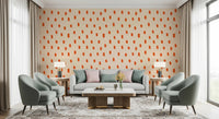 Mid Mod Wildflower Dots - Beige Terracotta Wallpaper⁠