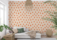Mid Mod Wildflower Dots - Beige Terracotta Wallpaper⁠