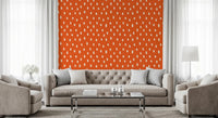Mid Mod Wildflower Dots - Terracotta Beige Wallpaper⁠