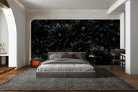 Dark botanical wallpaper for living rooms

