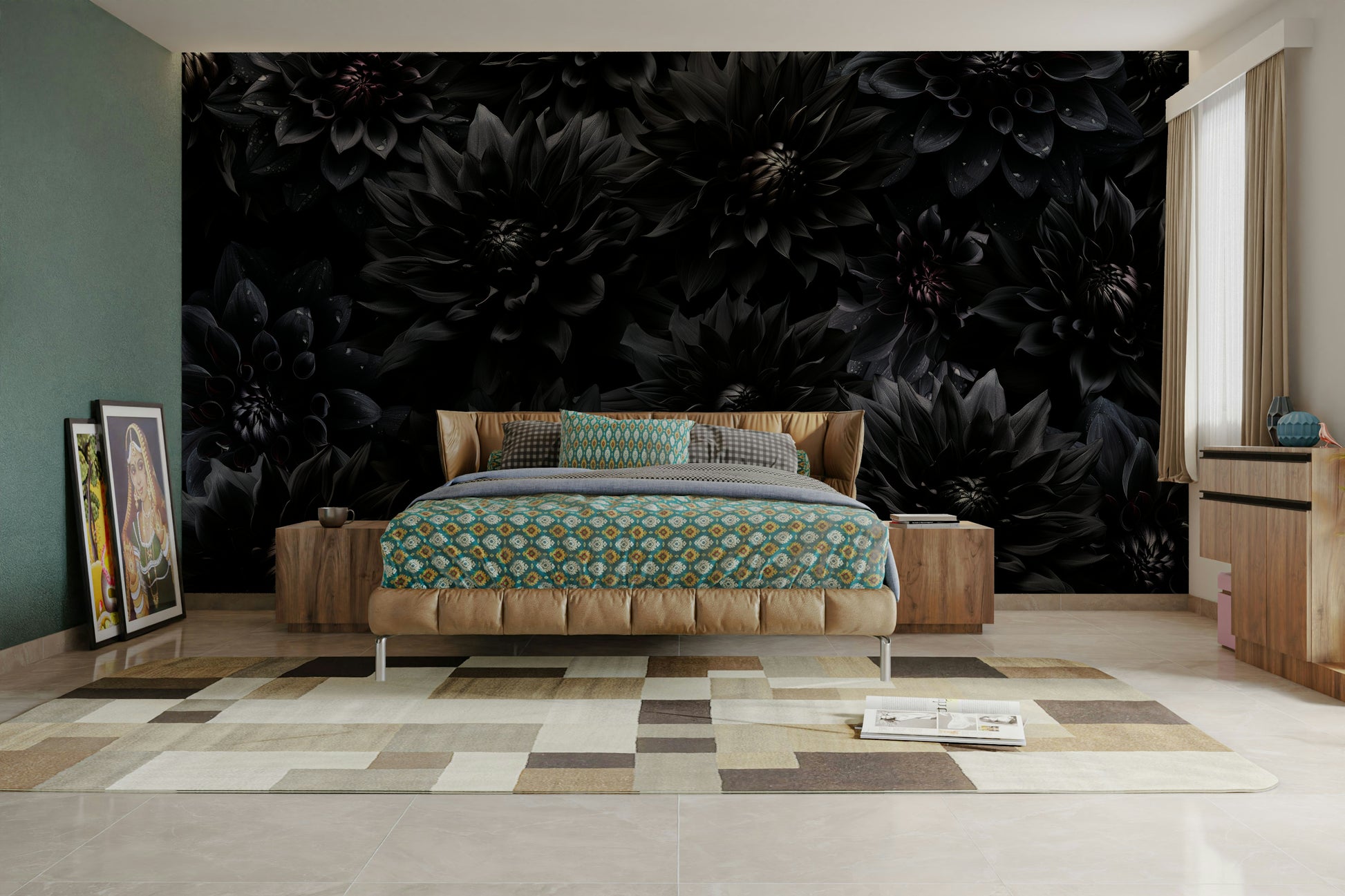 Contemporary floral wallpaper design

