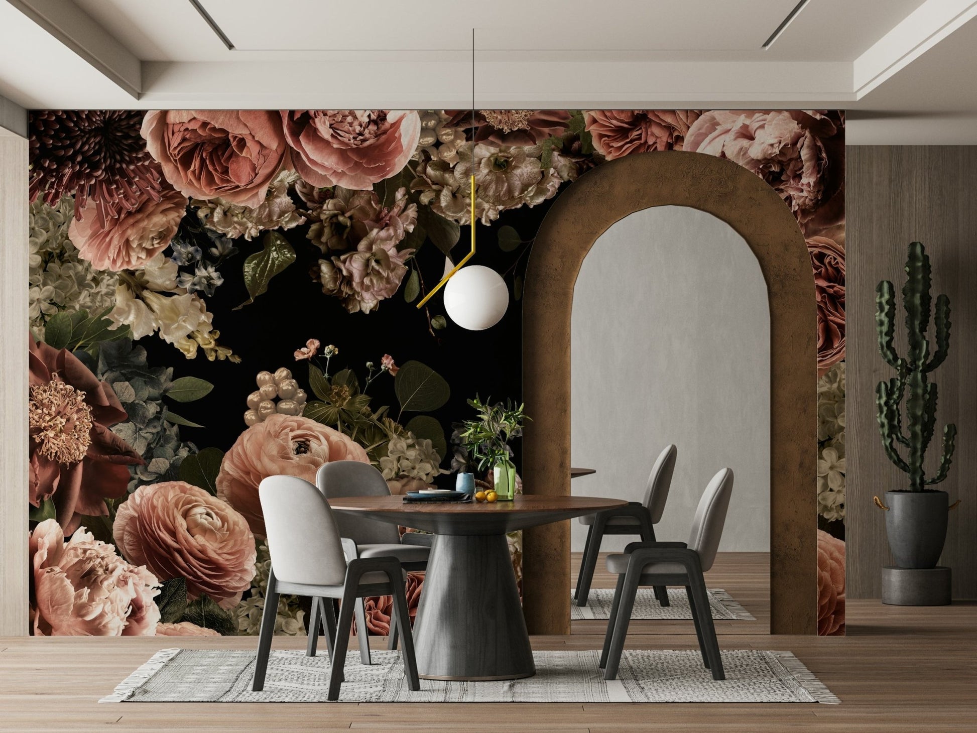 The design has a very polished and luxurious effect on the space.

