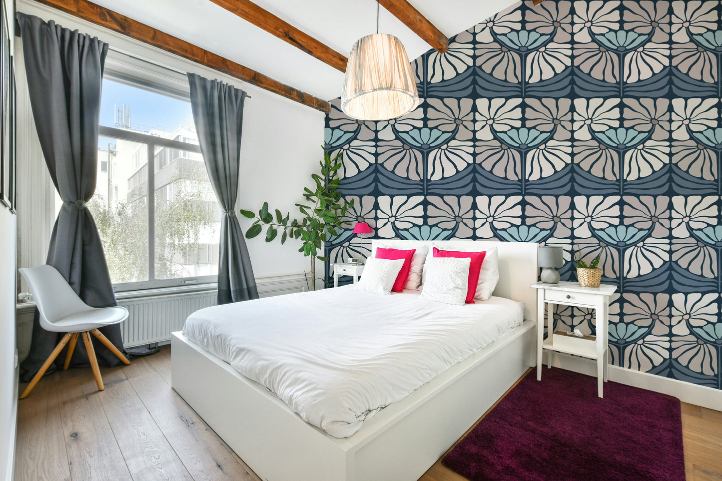 Luxe bloom print wallpaper for statement walls

