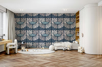 Sophisticated midnight blooms wall pattern

