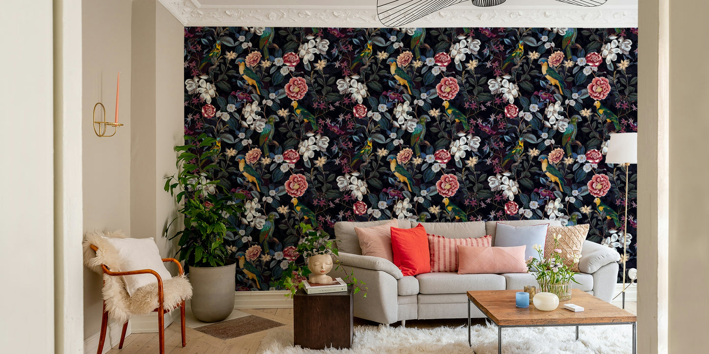 Richly colored floral mural bringing sophistication to your home.

