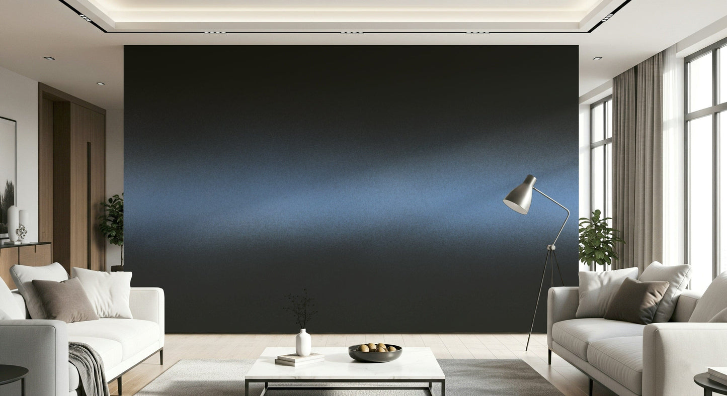A peaceful dark sky mural on decorative wallpaper.

