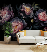 Dramatic flower wallpaper for feature walls

