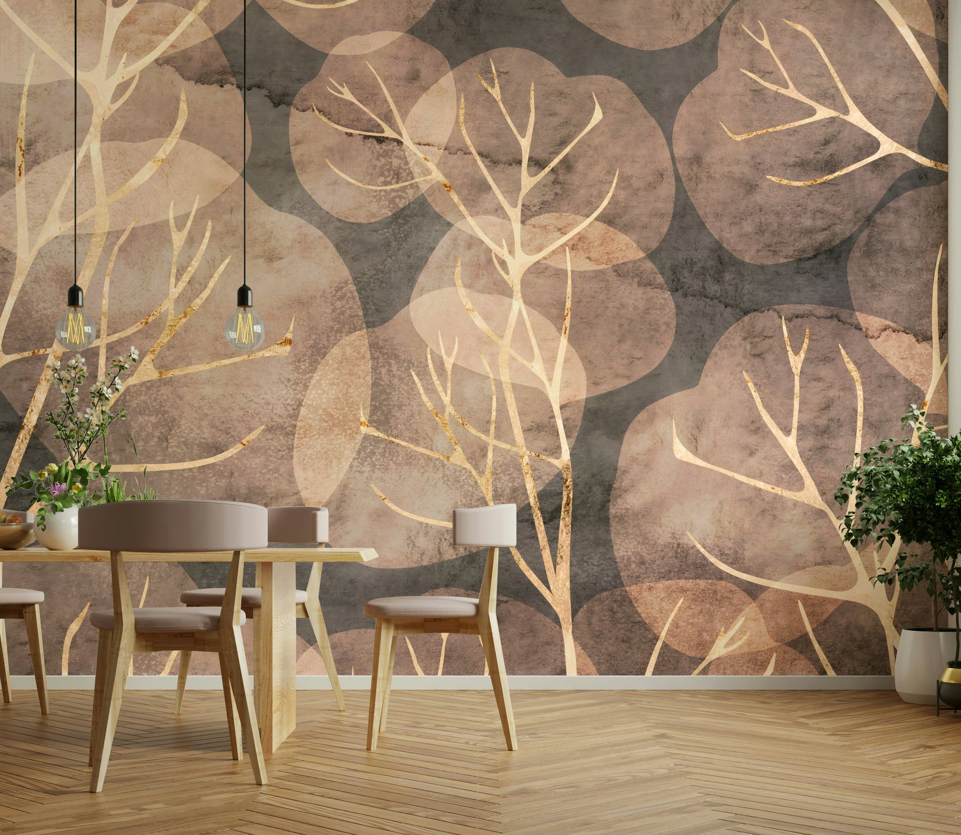 Sepia Midwinter leaf design for a nature-inspired home.

