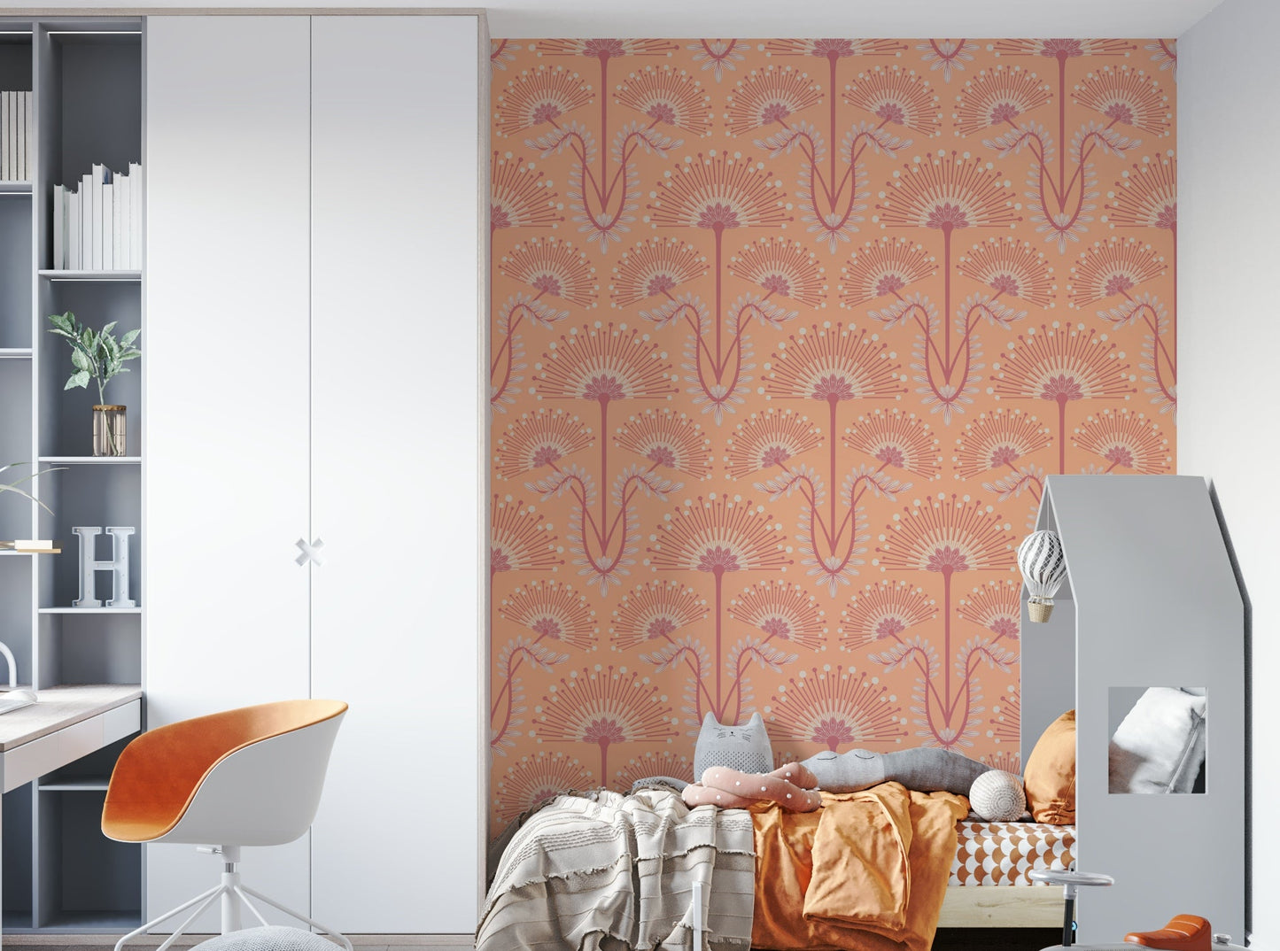 A luxurious and intricate floral wallpaper pattern.
