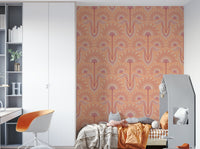 A luxurious and intricate floral wallpaper pattern.
