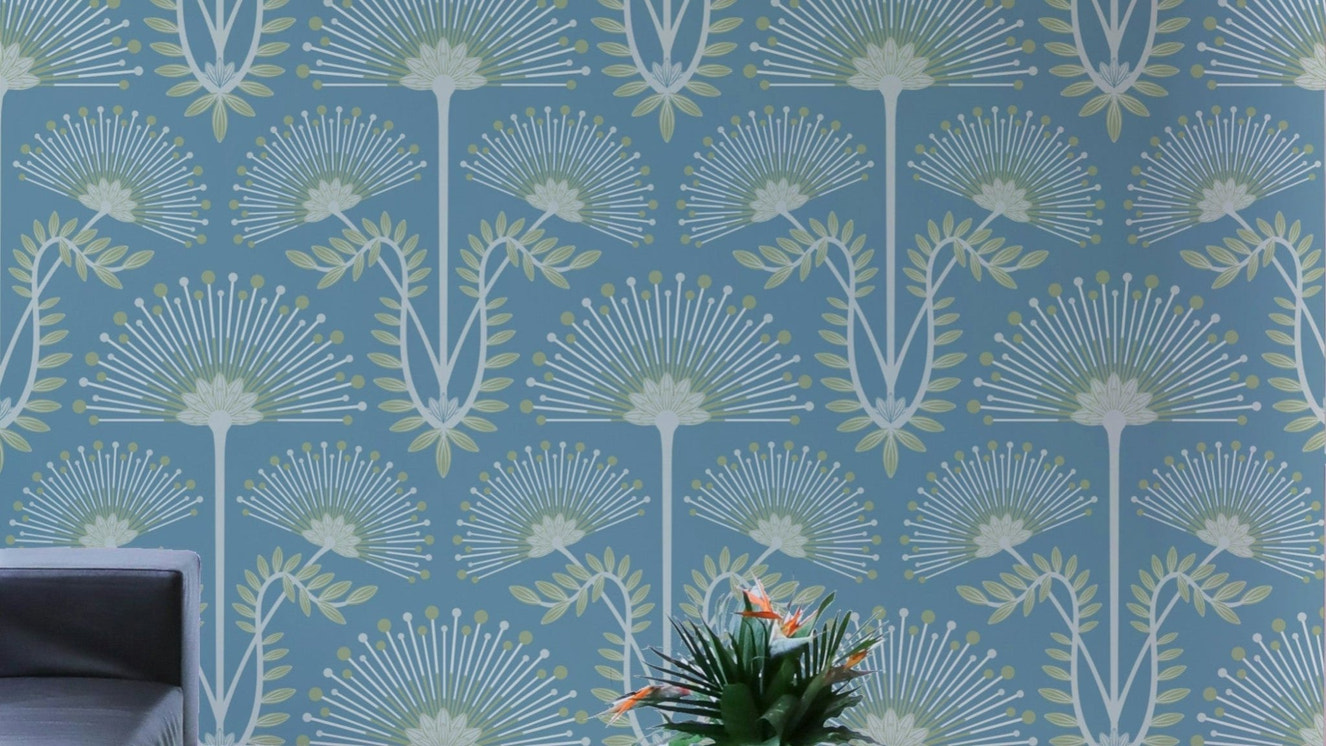 A luxurious and intricate floral wallpaper pattern.
