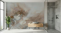A graceful subtle pattern wall mural in cool, neutral tones.