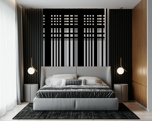 Papier peint mural à rayures minimalistes noires et blanches