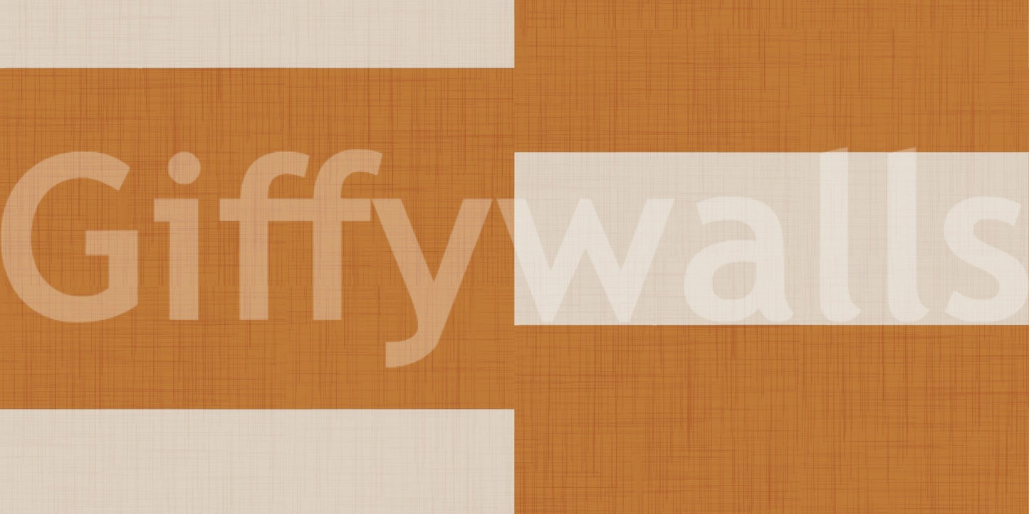 Minimal Stripe Block Terracotta Cream Wallpaper⁠