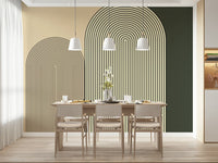 Minimalist geometric mural featuring curved arch motifs that bring balance and elegance to walls.
