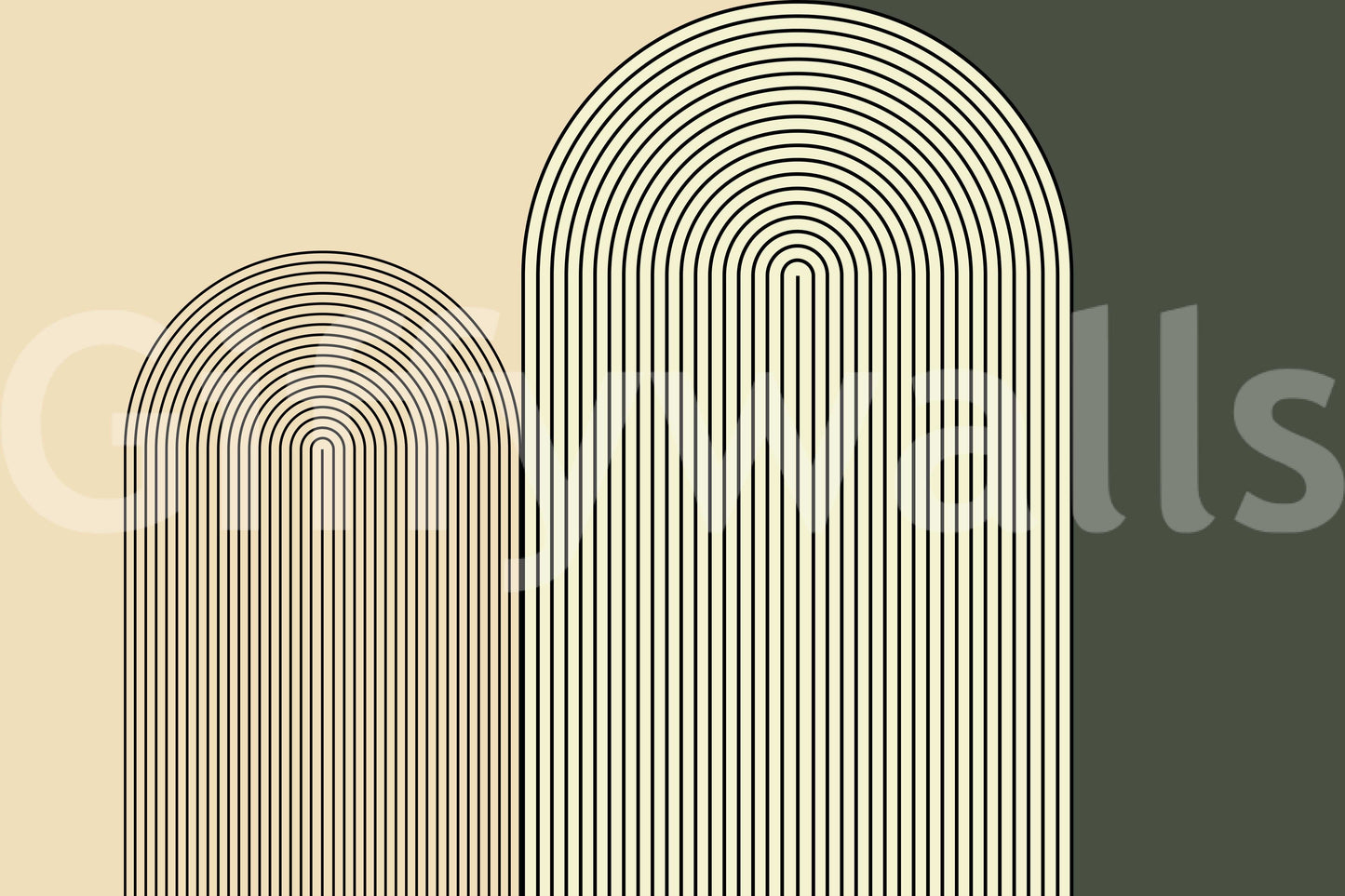 M-C Geo No 01 -  Minimalist Arch Wall Mural