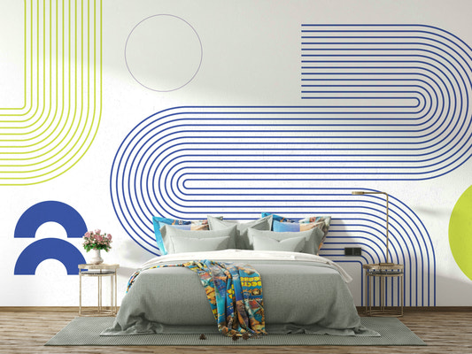 Minimalistische Bauhaus -Flusswand Wandmalerei