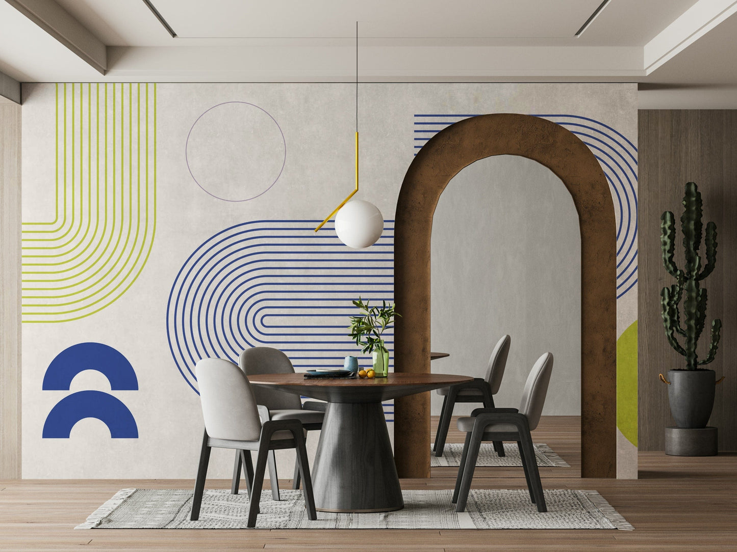 Minimalist Bauhaus Flow Wall Mural