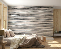 A peaceful modern abstract mural on decorative wallpaper.