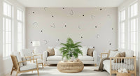 An artistic minimalist form mural for home decor.