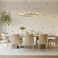 An artistic soft focus mural on minimalist wallpaper.
