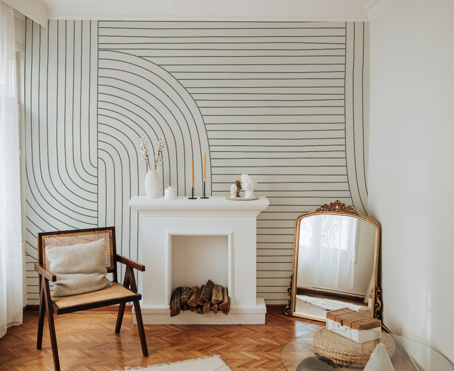 Tapet de linie geometrică minimalistă